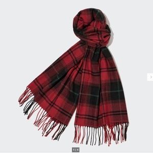 UNIQLO Red Plaid Scarf